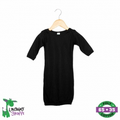 The Laughing Giraffe   Long Sleeve Poly Cotton Gown - Black